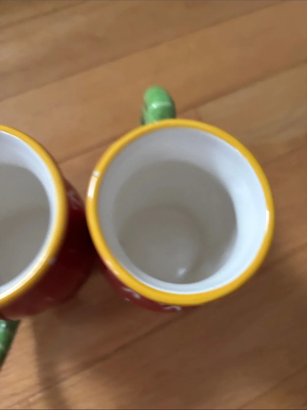 Pier 1 Red and Green Snowman Mugs (Set of 2)